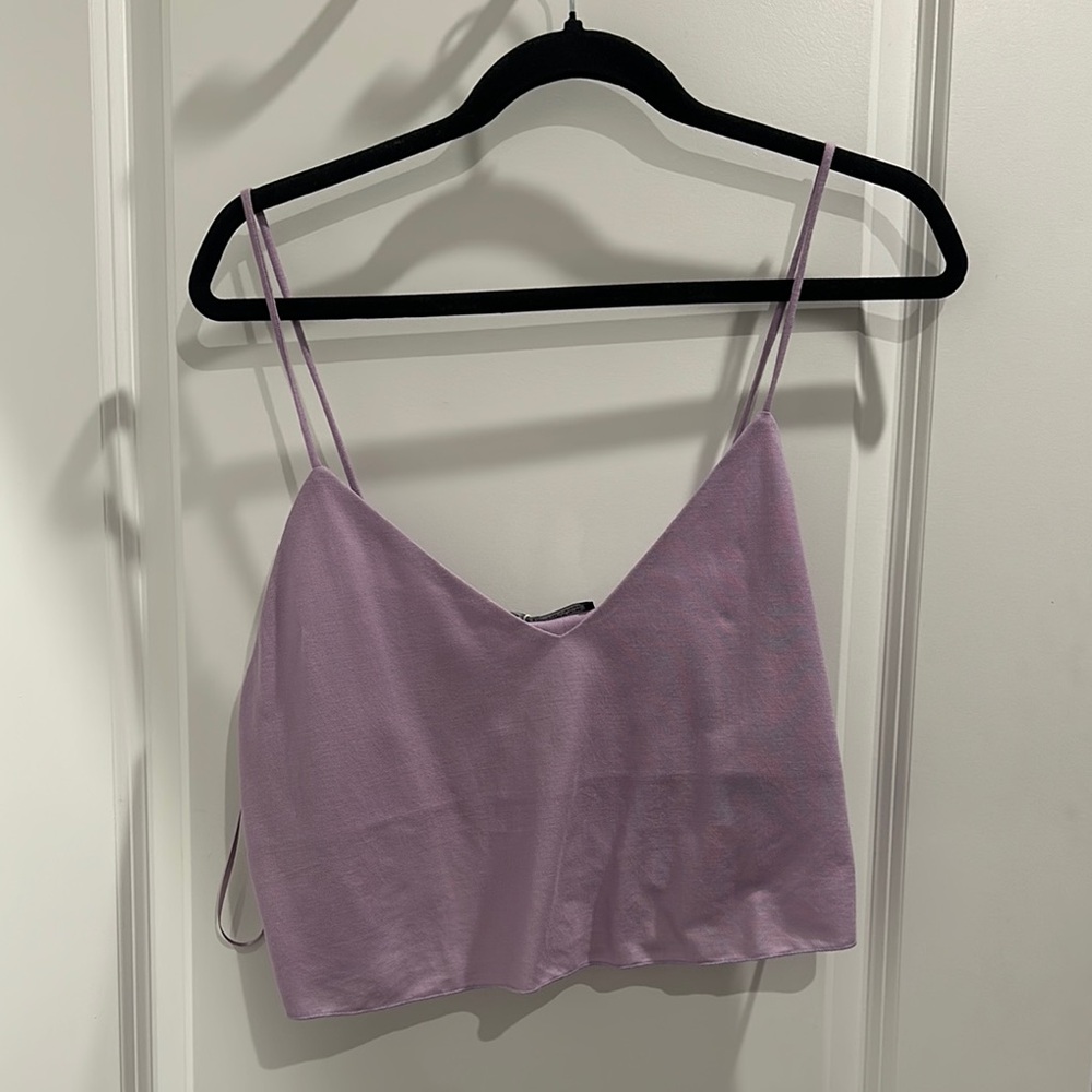 Lavender Spaghetti Strap Crop Top